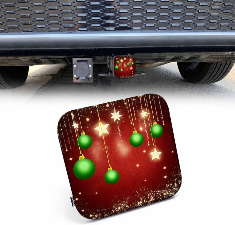 Beabes Christmas Car Towing Hitch Covers Blur Christmas Ball Stars Sparkle 2" Receiver Hitch Cover, Hitch Cover Protects Your Trailer Hitch Receiver from Dirt Water and Rust - Image 1